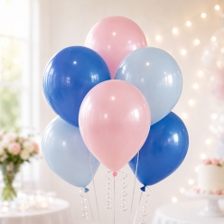Blue, Light Blue, and Pink Latex Balloons - 30pk